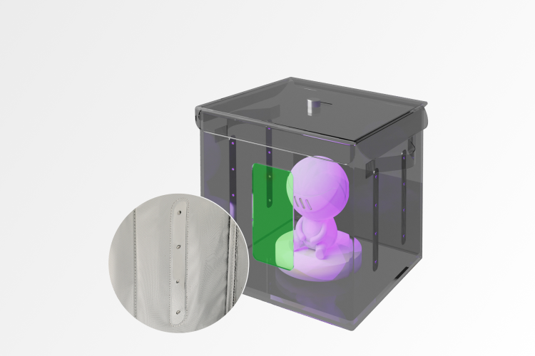 Image showing the interior of the SainSmart UV Curing Box