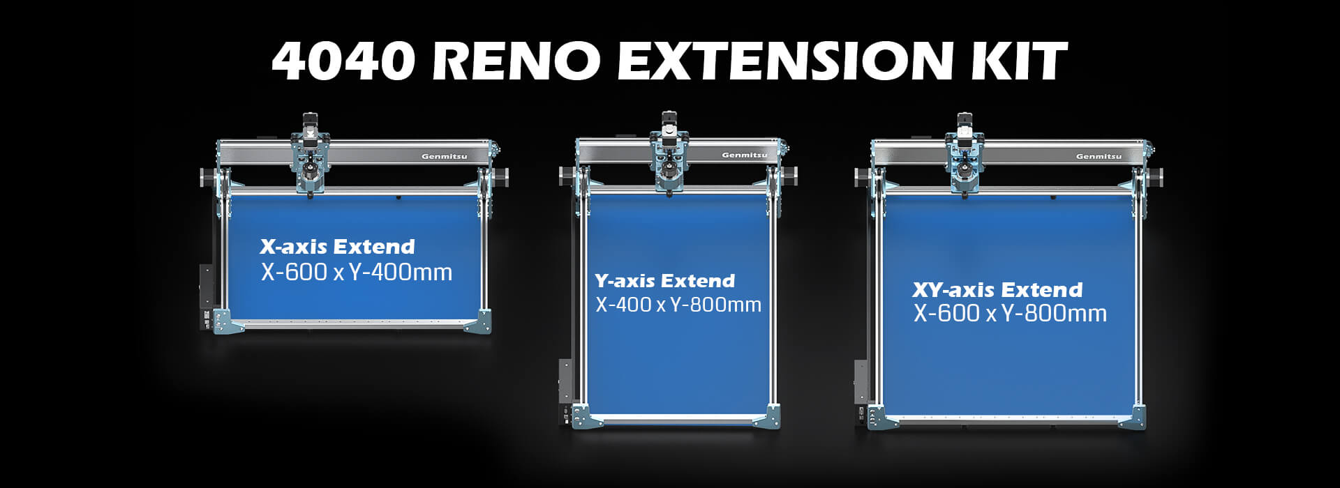 Y-Axis Extension Kit for CNC 4040 RENO, Y-Axis Extension to 800mm, 4040 Upgrade to 4080/6080 | SainSmart